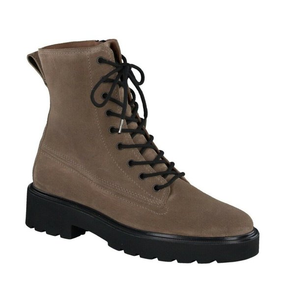 $550 Paul Green Jackson Lug Sole Boot COMBAT MOTO ANTELOPE SUEDE 10.5 (TC20)